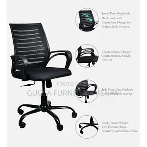 Office Chairs: Strong Mesh Black Workstation Office Chair