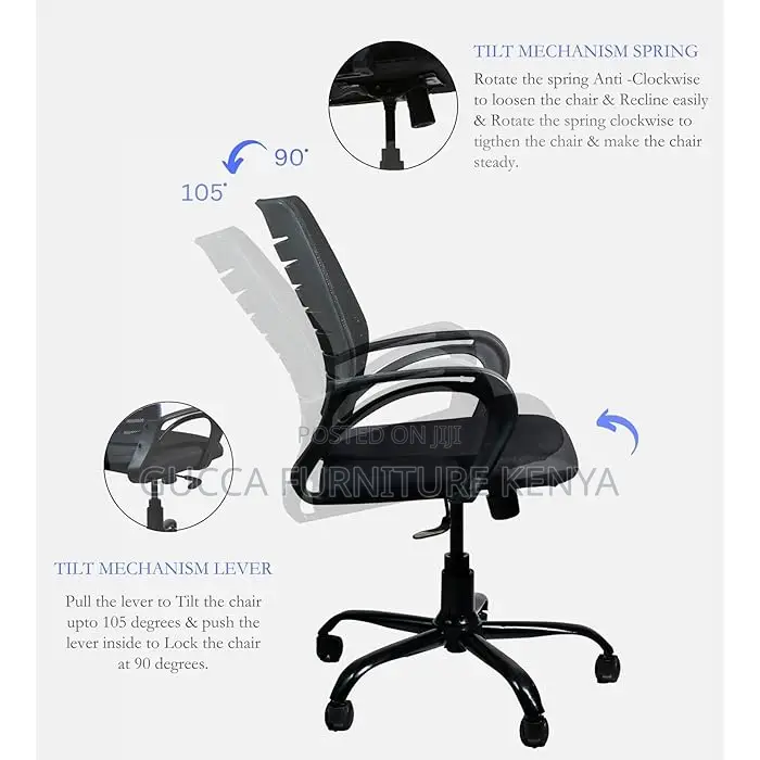 Office Chairs: Strong Mesh Black Workstation Office Chair