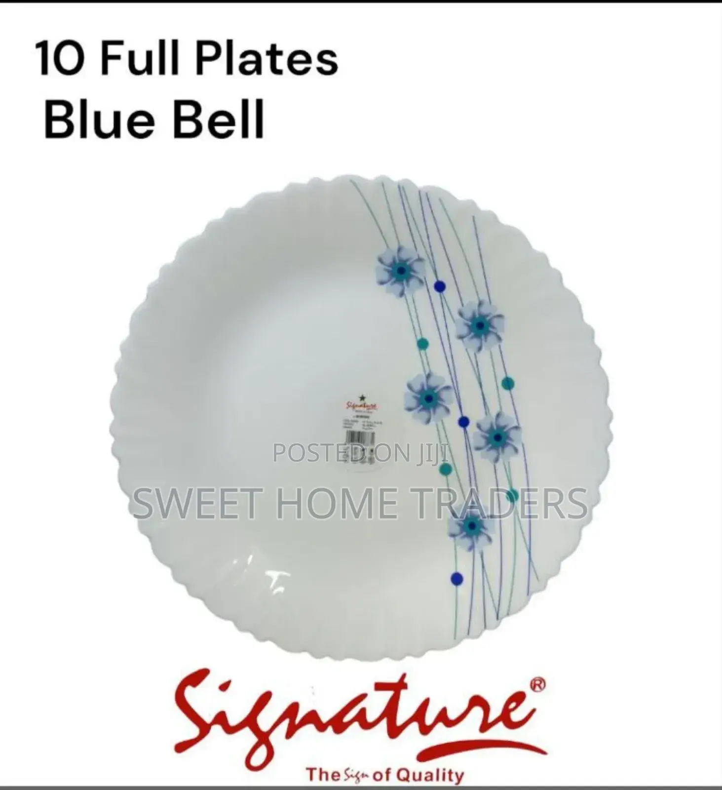 Set of 6 Signature Plates Blue Bell
