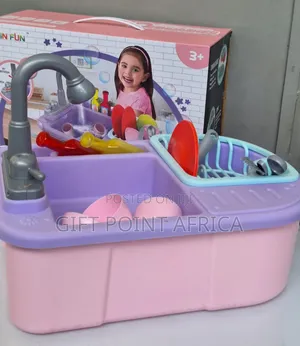 Kids Dish Washer Sink Play Set With Running Water