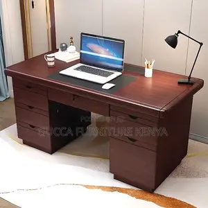 Office Desks:Home Office Mahogany Setup Study Desk -120 Cm
