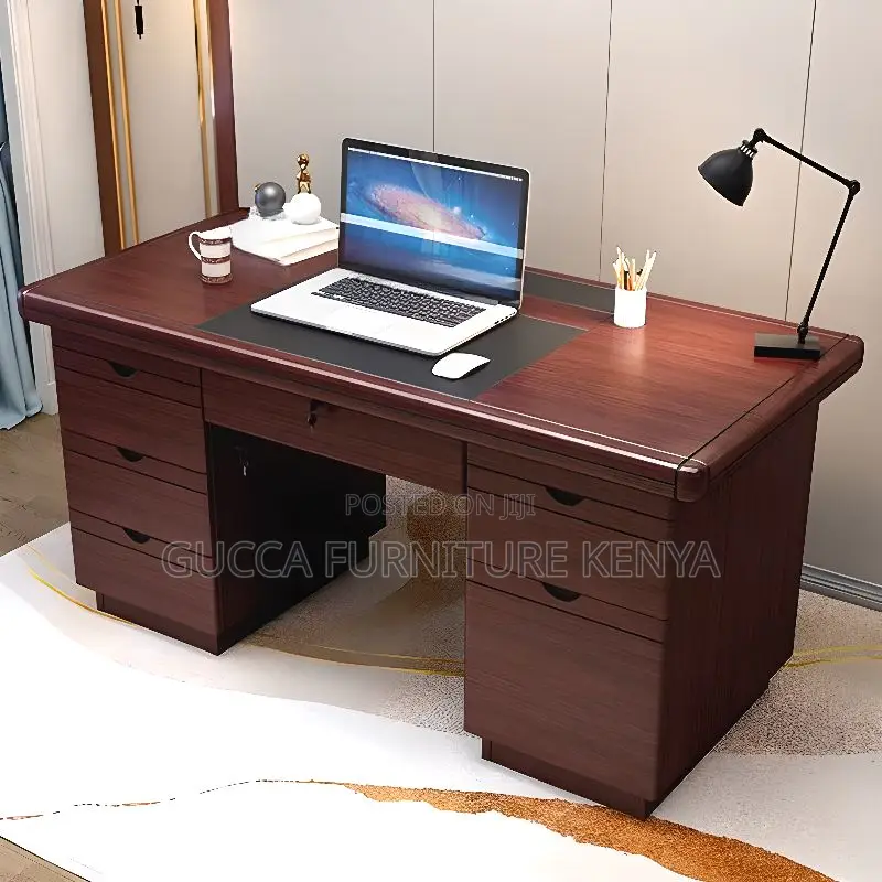 Office Desks:Home Office Mahogany Setup Study Desk -120 Cm