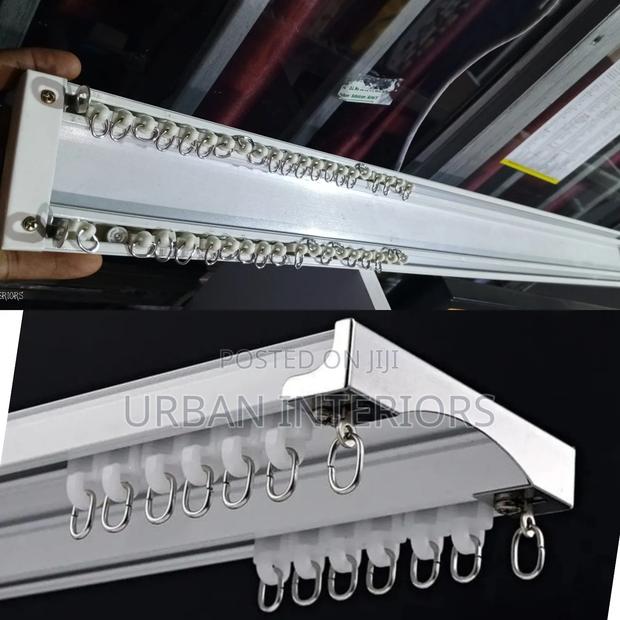 Double Curtain Rails White