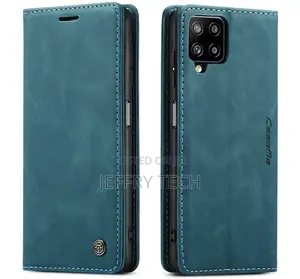 Samsung Galaxy A12 5G Wallet Kickstand Magnetic Case Blue