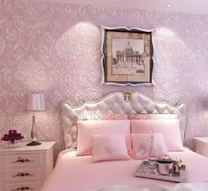 Pink Embossed 3D Wallpaper