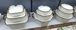 3 PCS Ceramic Soup Pot With Different Shapes