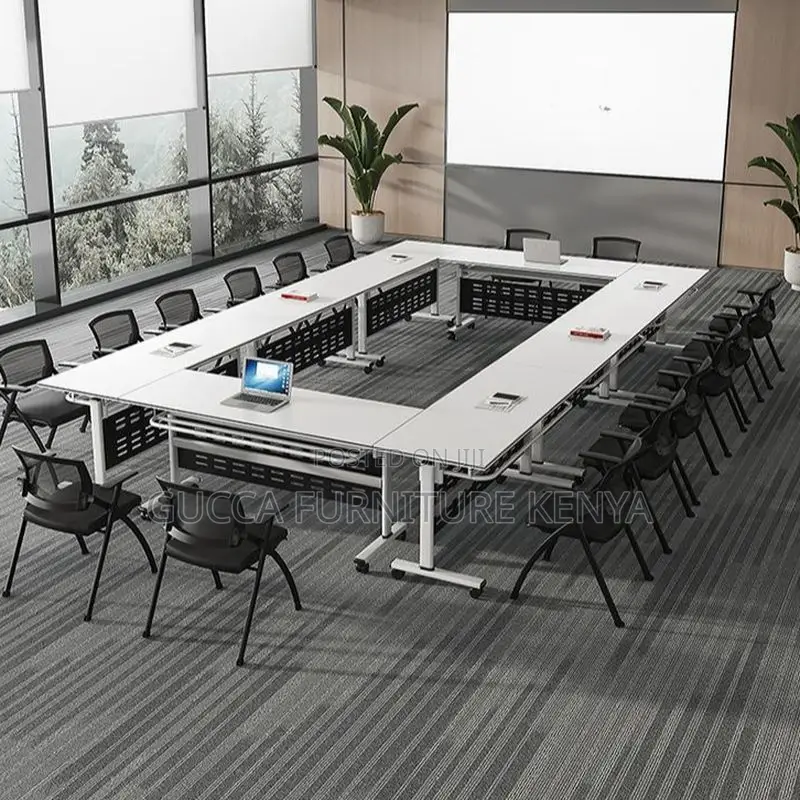 Office Tables: Double Pedestal Foldable Training Table