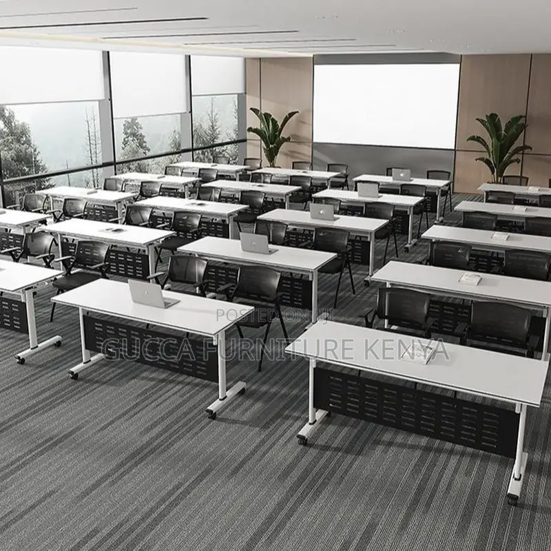 Office Tables: Double Pedestal Foldable Training Table