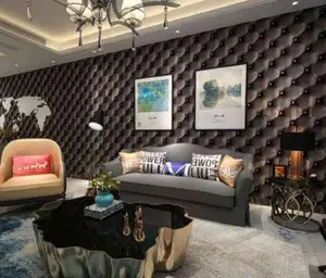 3D Wallpaper- Brown Button Pattern