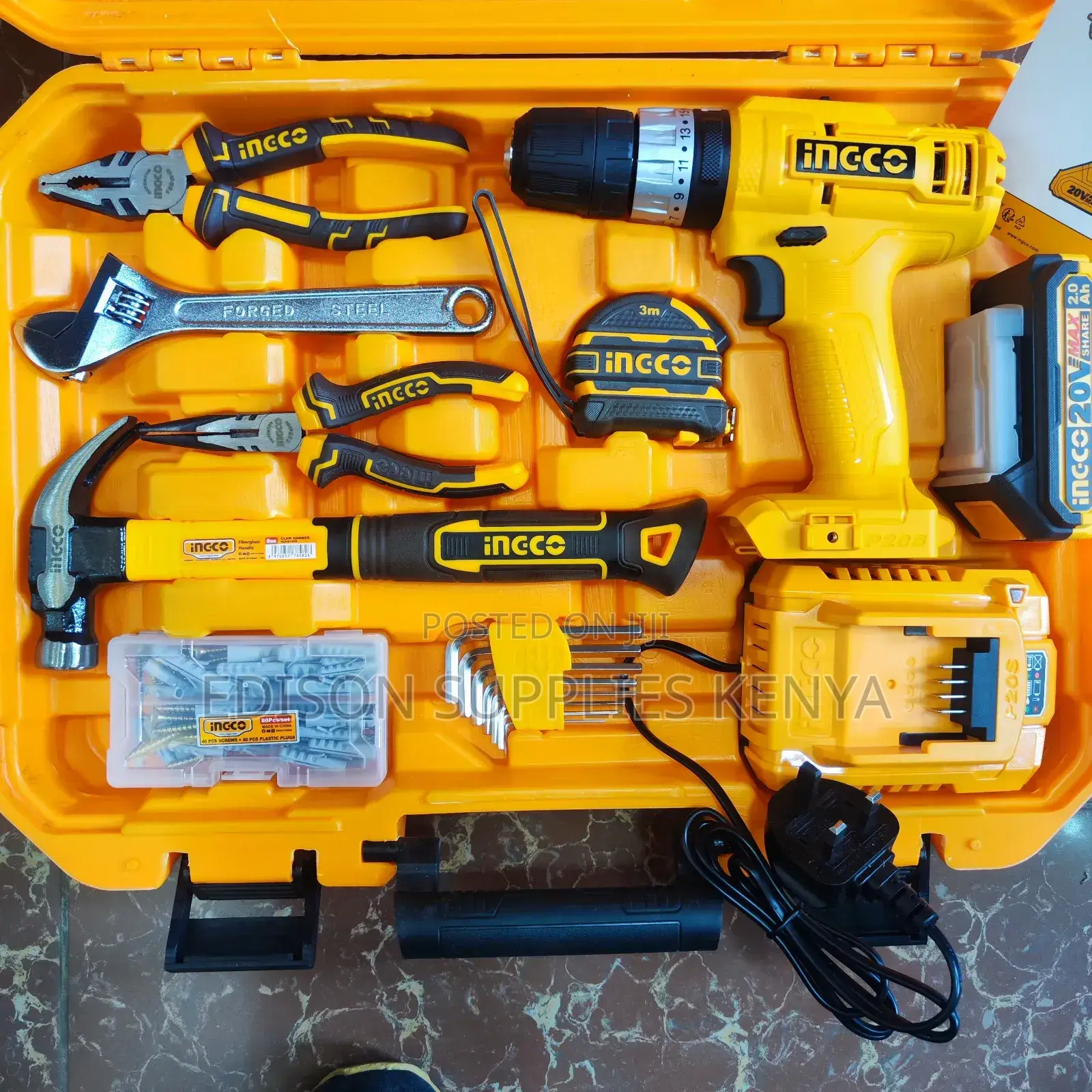 Ingco Cordless Drill Tools Set 165pcs Toolset Tool Boxes