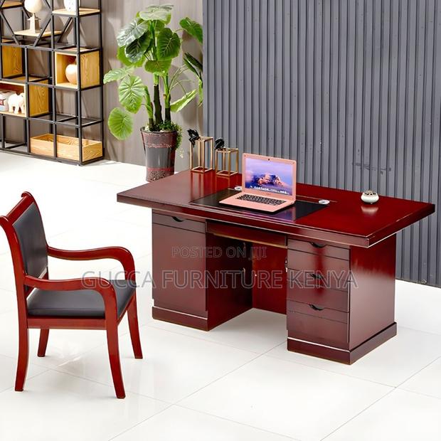 Office Desk:1400mm Mahogany Imported Executive Office Desk - thumbnail 4
