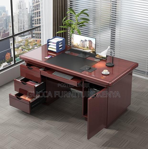 Office Desk:1400mm Mahogany Imported Executive Office Desk - thumbnail 5