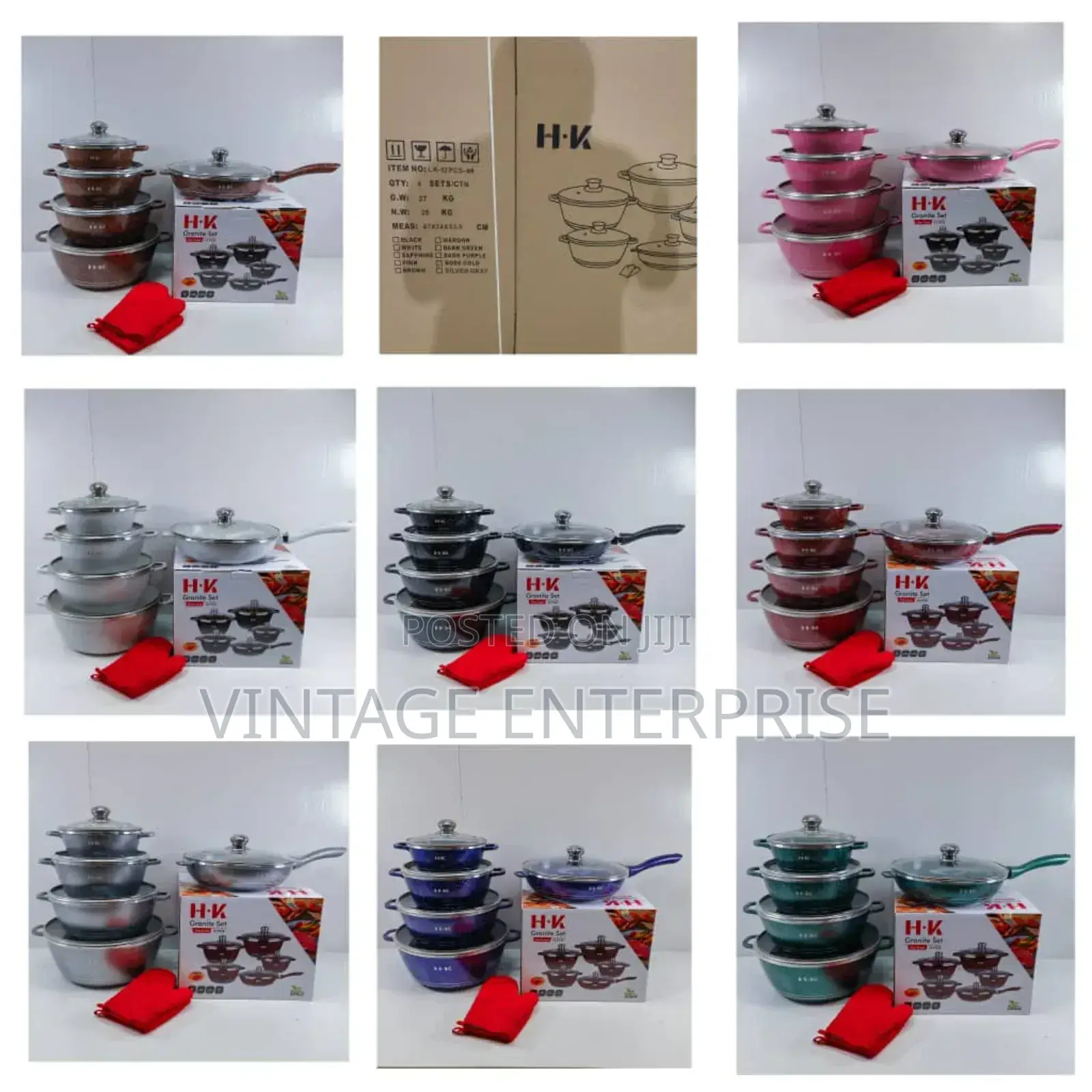 *HK 12pcs Granite Cookware Set*