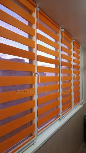 Orange Zebra Roller Blinds