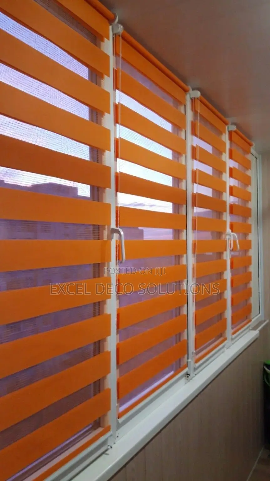 Orange Zebra Roller Blinds