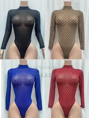 Black/Blue/Red Bodysuit Tops