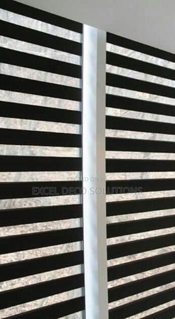 Black Bold Zebra Roller Blinds - main view
