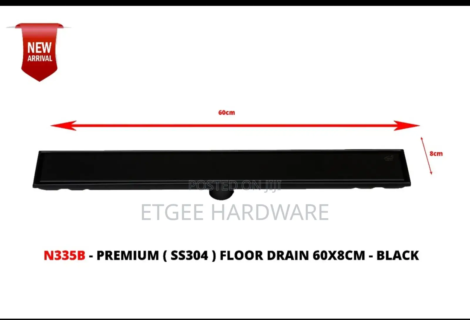 Black Floor Drain 60cm