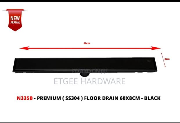 Black Floor Drain 60cm
