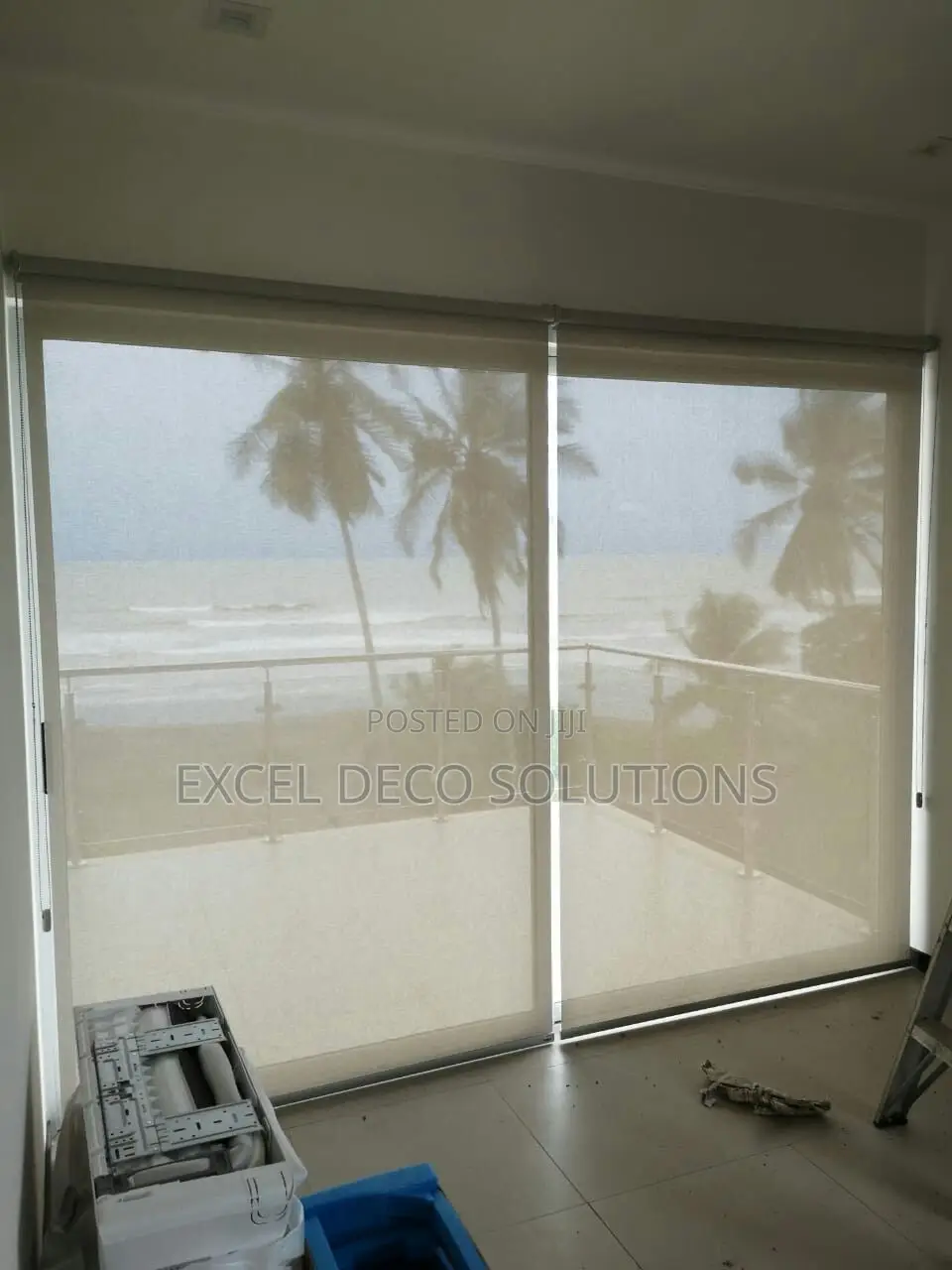 Beige Themed Sunscreen Roller Blinds
