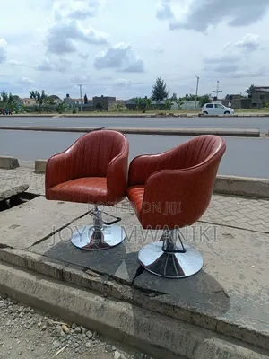 Salon Seats With Hydraulic Machine, Brown Colour 