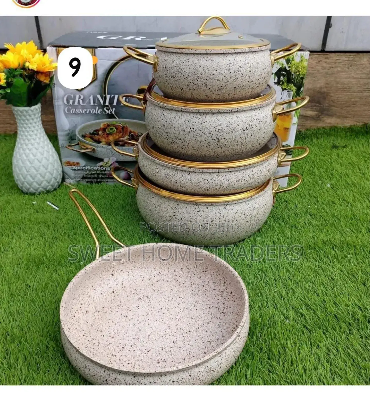 9 PCS Granite Coating Cookware Set