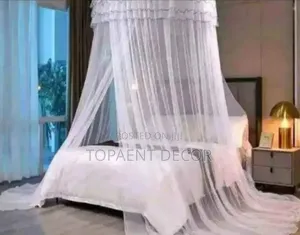 White 5 by 6 Bed Round Mosquito Net