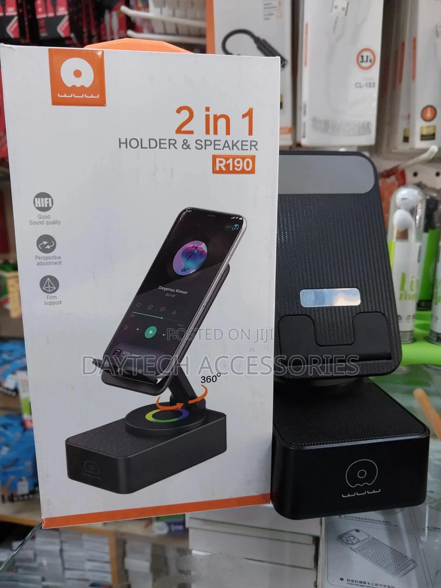 2-in-1 Cell Phone Stand With Bluetooth Speaker