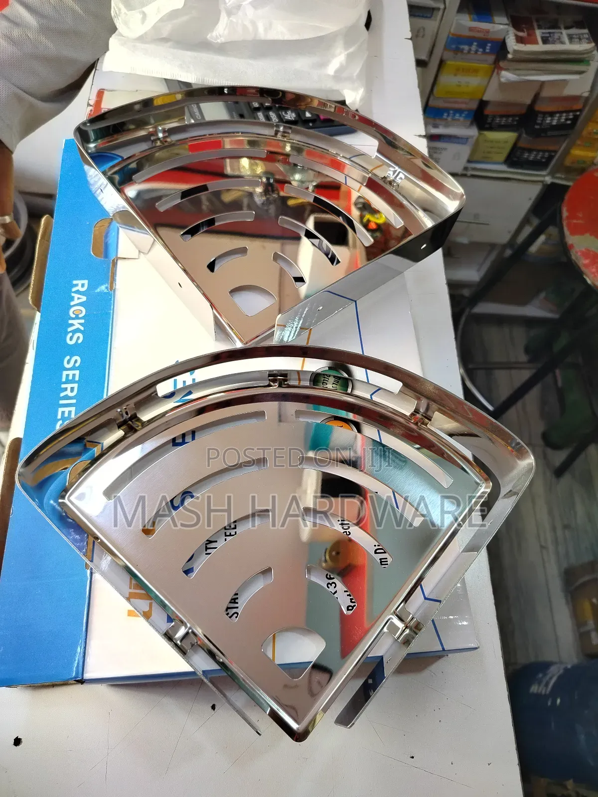 Smart Design Double Corner Shelf Rack