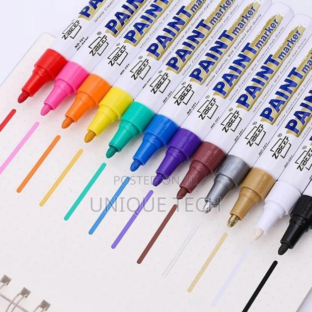 High-Contrast Tire Paint Pen for Sporty Look