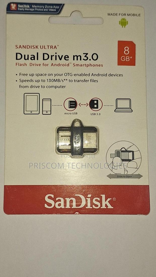 Sandisk OTG USB Flash Drive Flash Disk 8GB - thumbnail 2