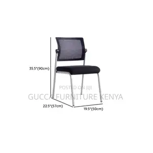 Office Chairs: Stackable Black Mesh Back Office Chair