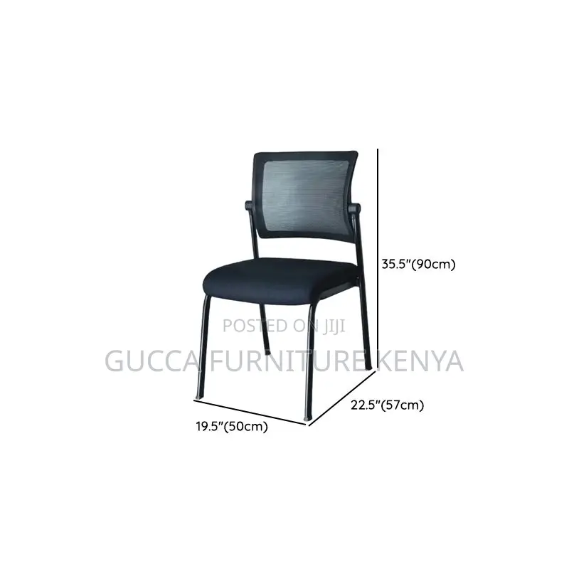 Office Chairs: Stackable Black Mesh Back Office Chair