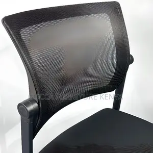 Office Chairs: Stackable Black Mesh Back Office Chair