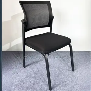 Office Chairs: Stackable Black Mesh Back Office Chair