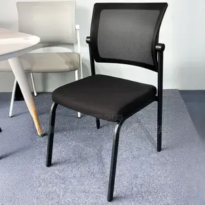 Office Chairs: Stackable Black Mesh Back Office Chair