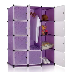 Three Column Plastic Portable Wardrobes