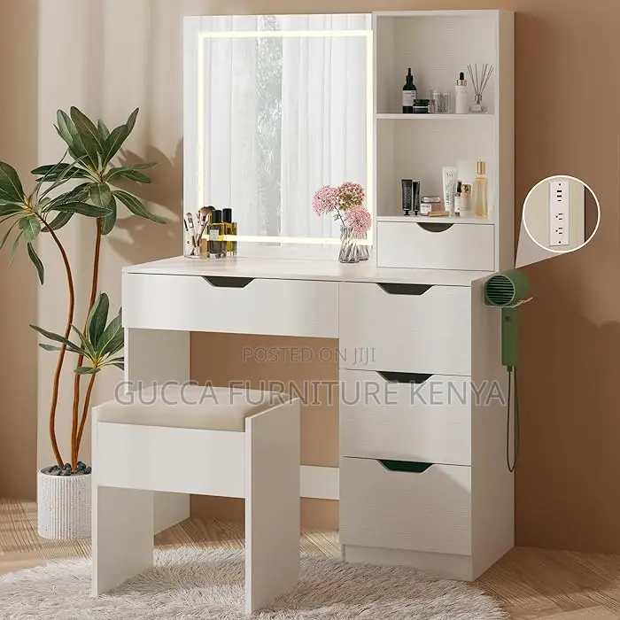 Dressers: Vanity Dressing Desk With Led Lights Mirror