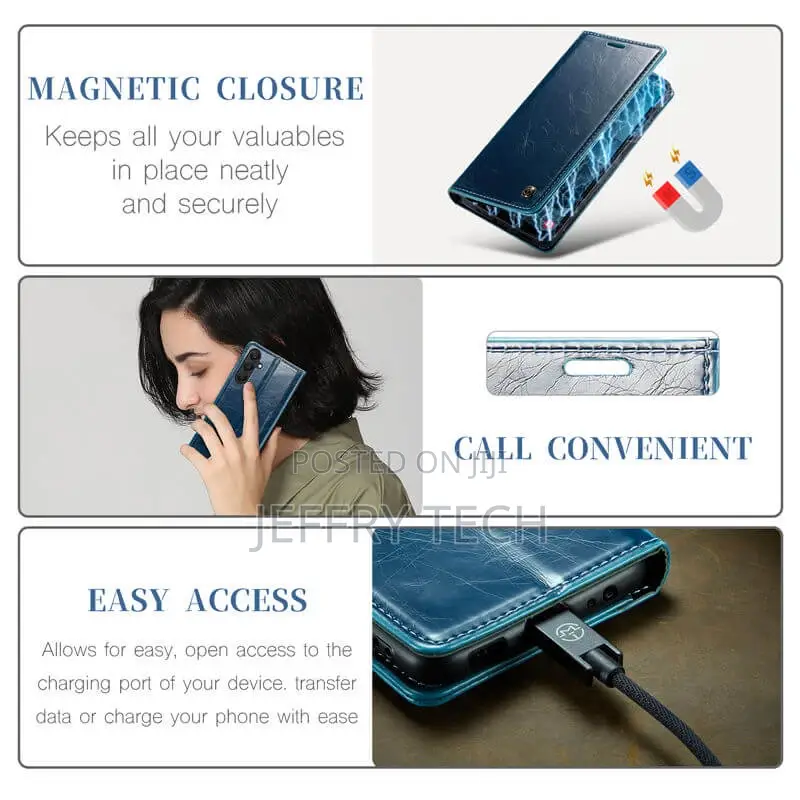 Samsung Galaxy A25 Luxury Wallet Magnetic Case Blue