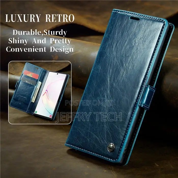 Samsung Galaxy Note 10 Plus Wallet Magnetic Case Blue