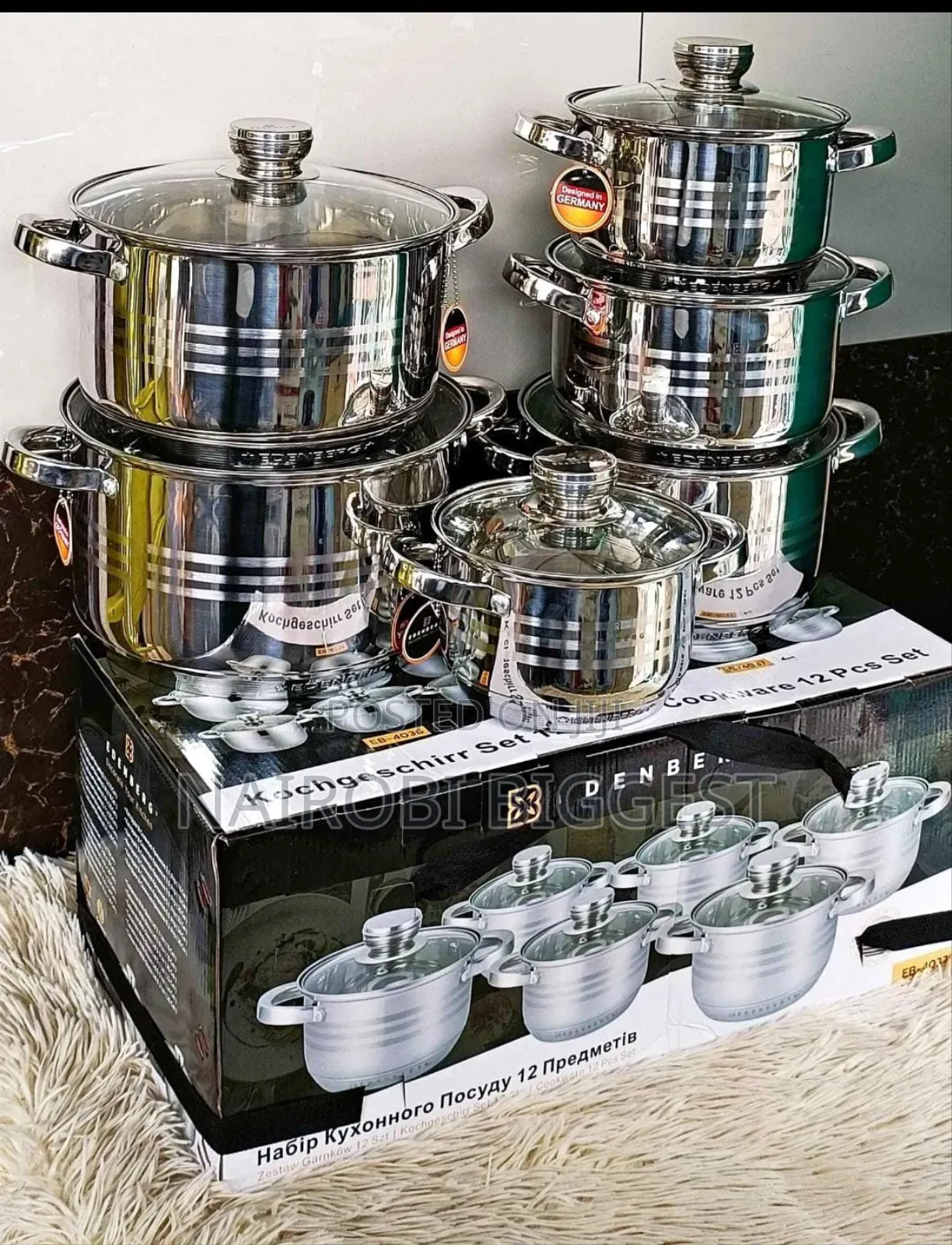 12 Pieces Stainless Steel Edenberg Cookware Set