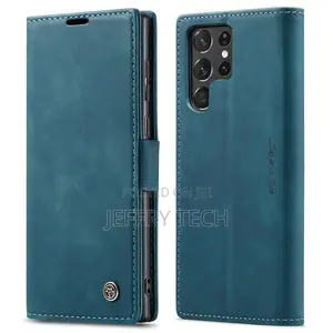 Samsung Galaxy S22 Ultra Wallet Magnetic Case Blue