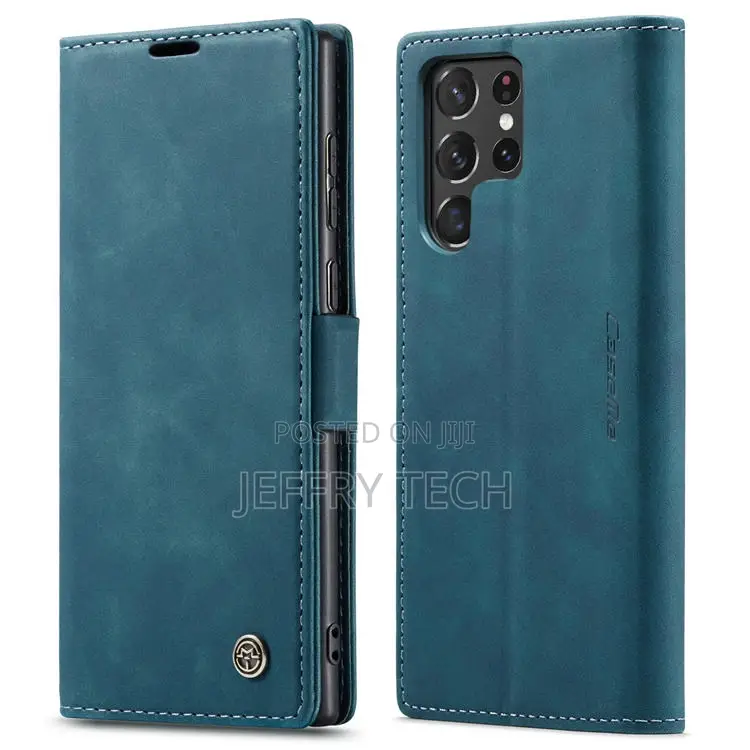 Samsung Galaxy S22 Ultra Wallet Magnetic Case Blue