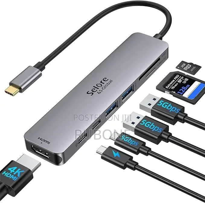 Selore S-Global Selore Usb C to Hdmi Hub Adapter 7-in-1 Type