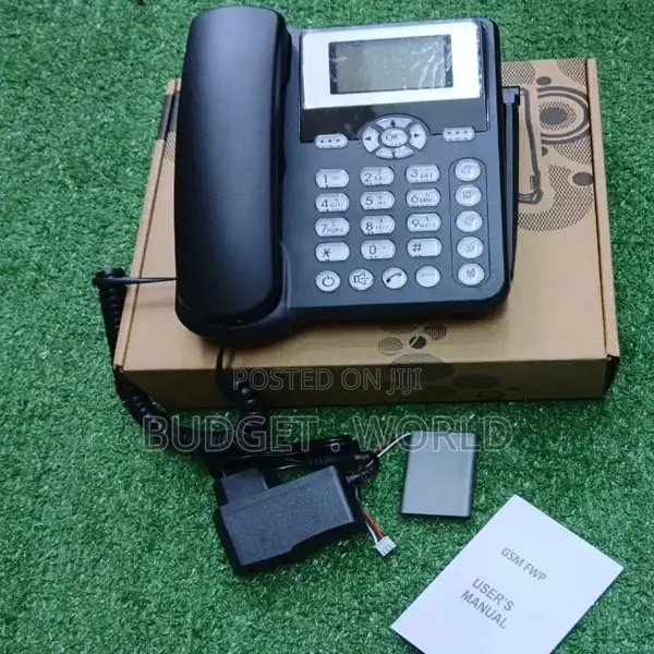 GSM Sim, SMS Wireless Landline Phone (Black)