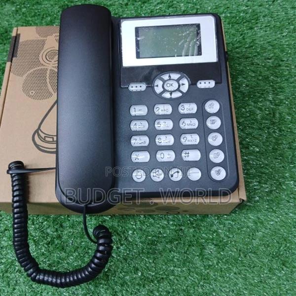 Rechargeable-Sim Card Based Wireless Landline Phone (Black)