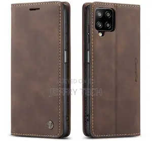 Samsung Galaxy A12 5G Wallet Kickstand Magnetic Case Coffee