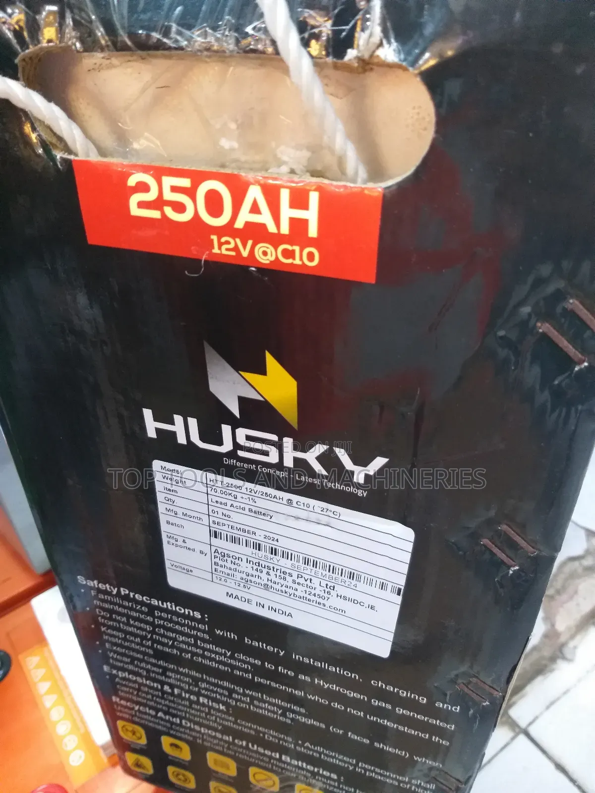 Husky HTT-25000 12v250ah Tall Tubular Indian Battery