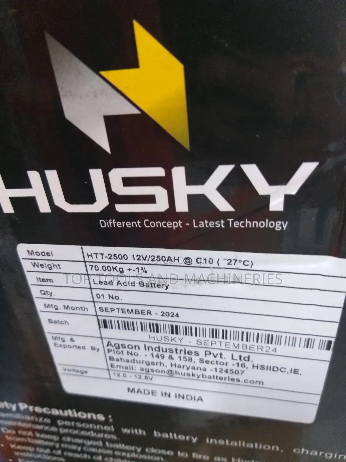 Affordable Husky India 12V250AH Tall Tubular Battery