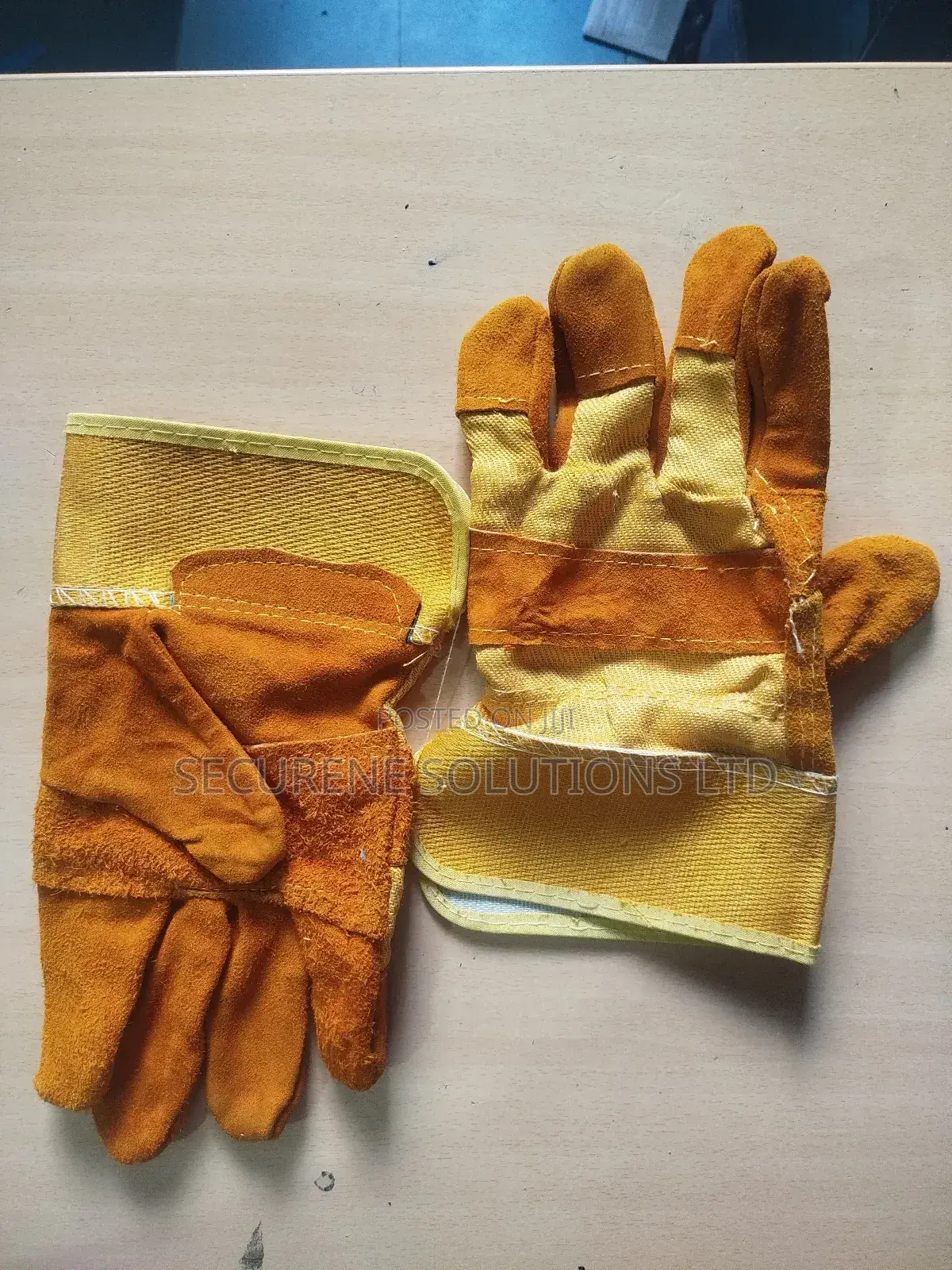 Yellow Leather Gloves 10"
